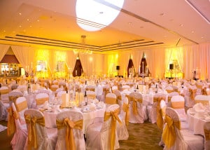 Wedding Products-Chair Cover With Gold Sash