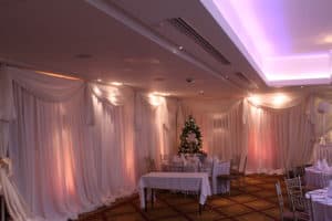 Draping-Floor-To-Ceiling-Ballymascanlon-Hotel-Dundalk-County Louth-Wedding Draping in Ballymascanlon Hotel, Dundalk, County Louth